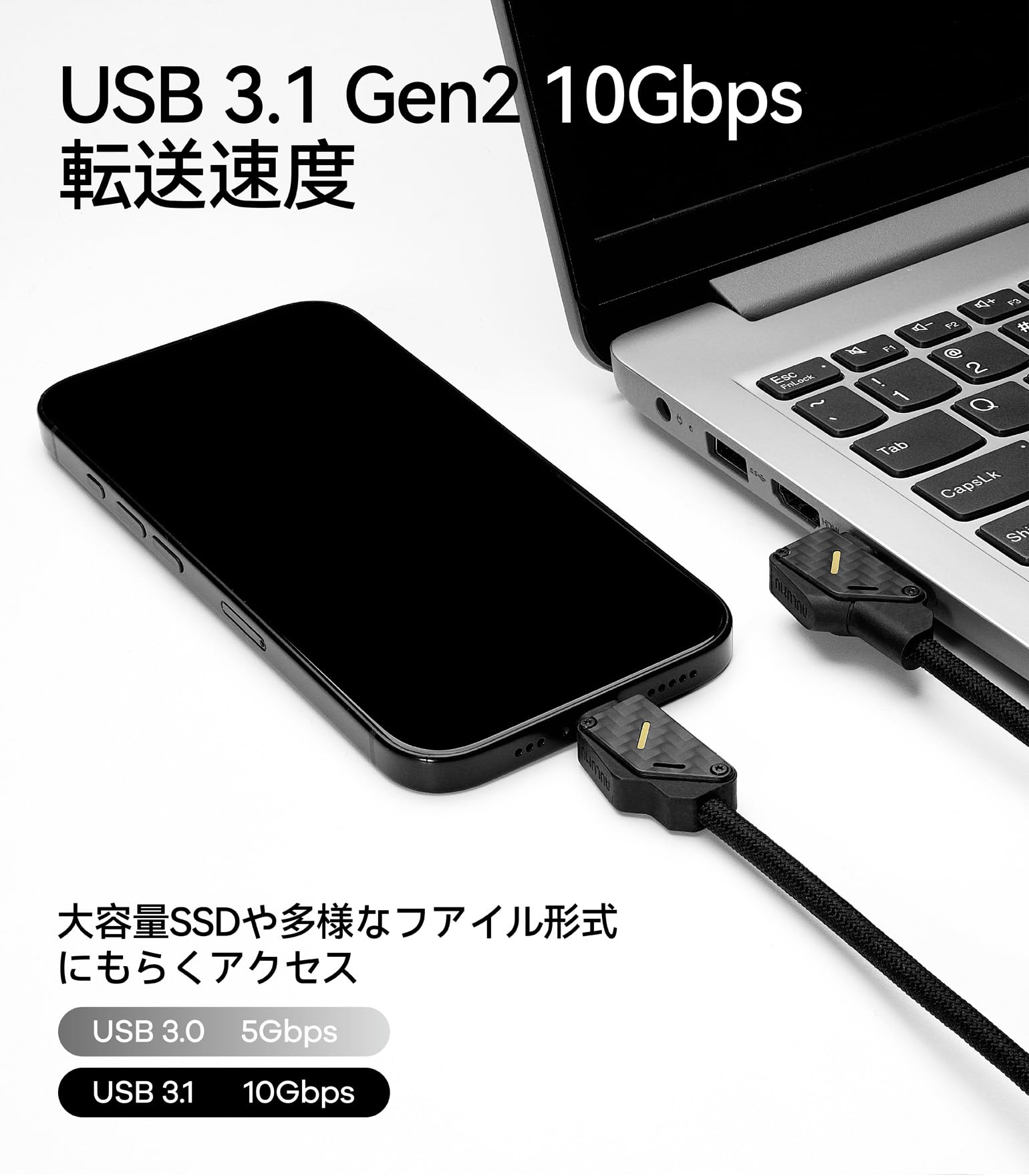 Amazon.co.jp: Aulumu M07 240W USB-C to USB-C カーボンファイバー